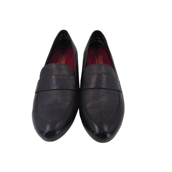Munro Womens Black Leather Loafers 9.5 Heels Kiera Lizard Embossed Made USA - Picture 13 of 13